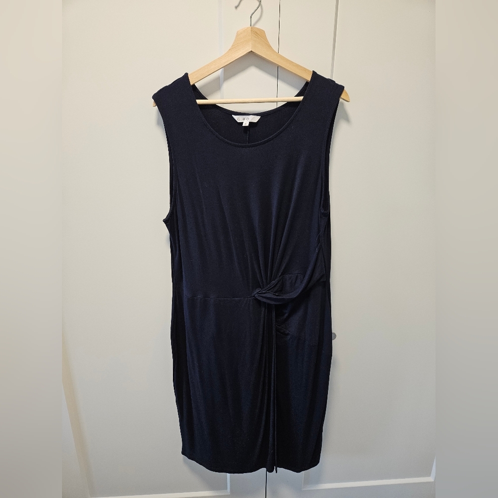 Cleo Navy Sleeveless Twist Detail Dress